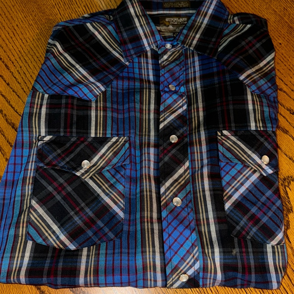 Vintage outlaw western wear pearl snap